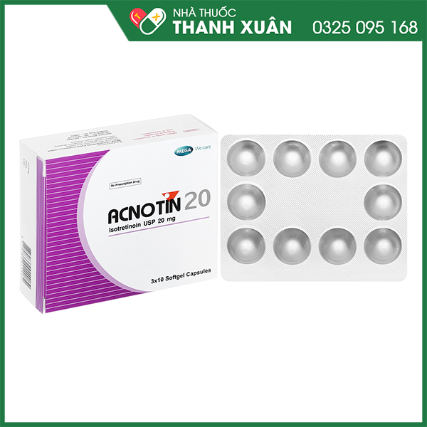 Acnotin 20 trị mụn trứng cá